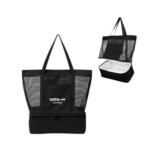Black rPET Tote Bag With Cooler Compartment
