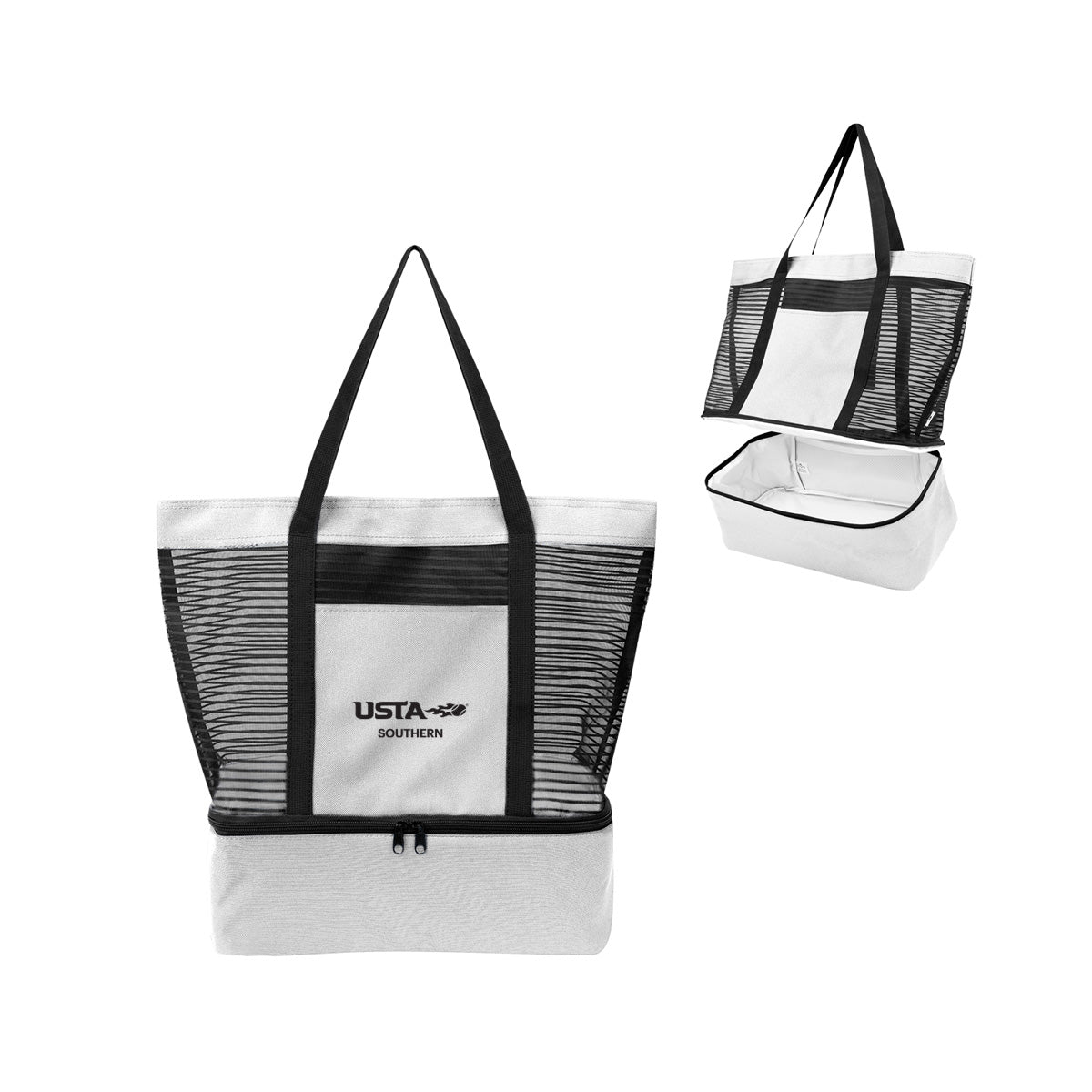 White rPET Tote Bag With Cooler Compartment